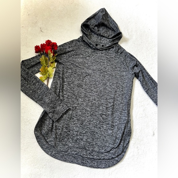 Athleta Uptempo Cowl Neck Heathered Sweatshirt- XS - Picture 1 of 9